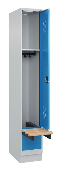 C+P Spind Evolo PLUS, 1 Abteile, 1950x300x815mm, 7035/5012, Zylinderschloss, 049040-10 S10034