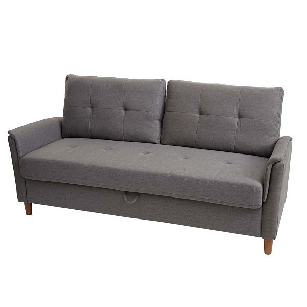 Mendler 3er Sofa HWC-H23, Loungesofa Dreisitzer Couch, Stecksystem Staufach, Stoff/Textil, grau, 72698