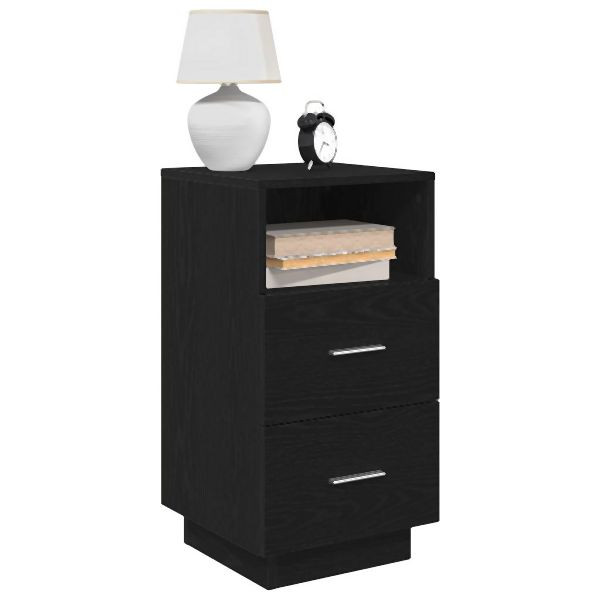 vidaXL Nachttisch mit 2 Schubladen Schwarz 36x36x68 cm, 858580
