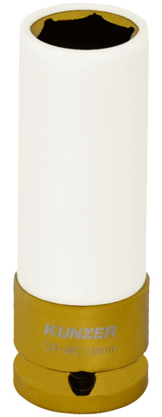 Kunzer 1/2" Impact-Radmutterneinsatz 19 mm, Länge 85 mm (gelb), 812RK19