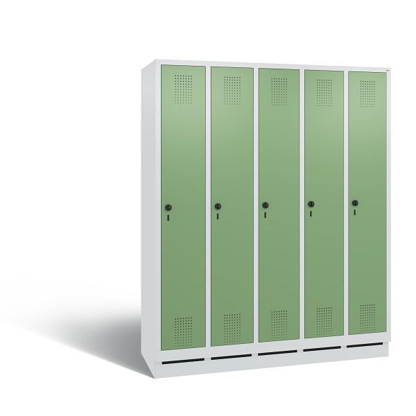 C+P Spind Evolo, 5 Abteile, H1800xB1480xT500 mm, Lichtgrau/Resedagrün, 48020-50 S10232