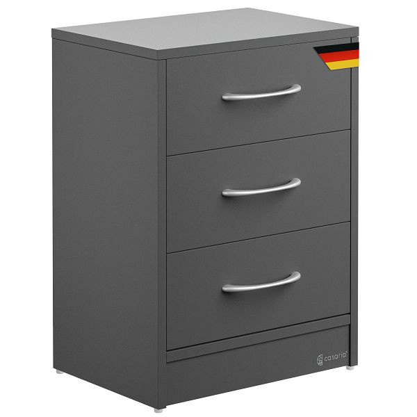 casaria Nachttisch Eloise Anthrazit 54x39x28cm, 109456