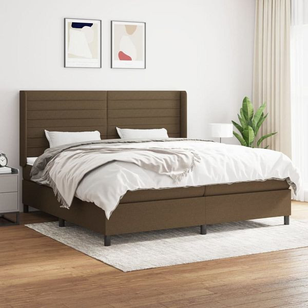 vidaXL Boxspringbett mit Matratze Dunkelbraun 200x200 cm Stoff, 3131540