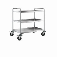 Produktbild von B.PRO SW 9 X 6-3 Servierwagen aus rostfreiem Edelstahl mit stahlverzinkten Rollen, 555532 B.PRO SW 9 X 6-3 Servierwagen aus rostfreiem Edelstahl mit stahlverzinkten Rollen, 555532