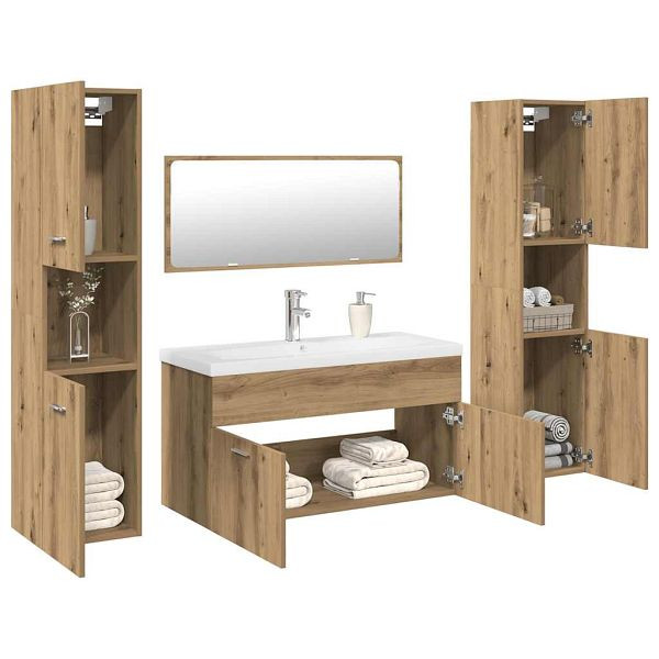 vidaXL 5-tlg. Badmöbel-Set Artisan-Eiche Holzwerkstoff, 3328920