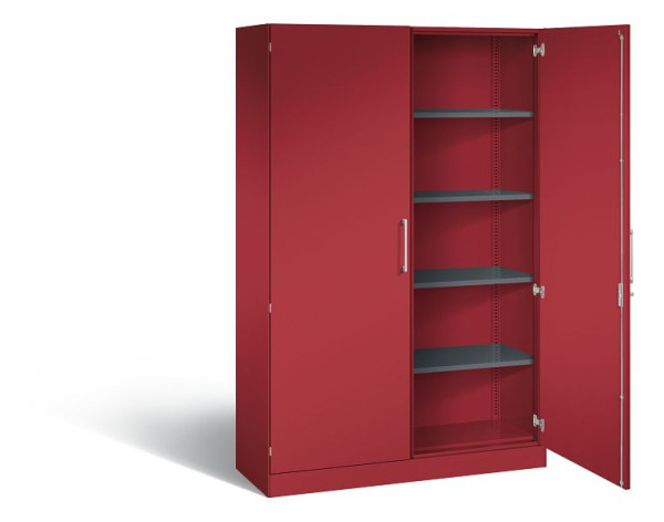 C+P Flügeltürenschrank Asisto, H1980xB1200xT435mm, Farbe: Rubinrot, Bügelgriff, 5 OH, 141001-000 S10050