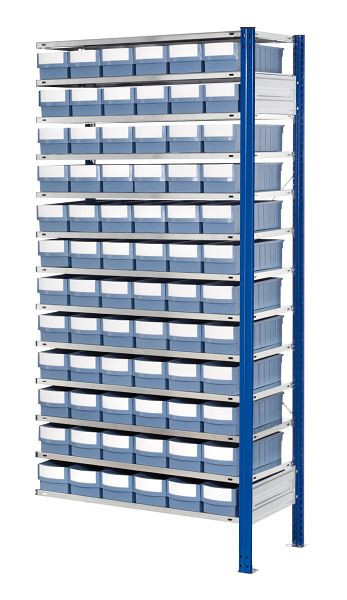 Kappes RasterPlan Steckregal mit Volumenkästen Modell 31, 2000 x 1000 x 600 mm, Anbaufeld, Inklusiv 72 Stück 600 x 153 x 105 mm, 5232.01.3621