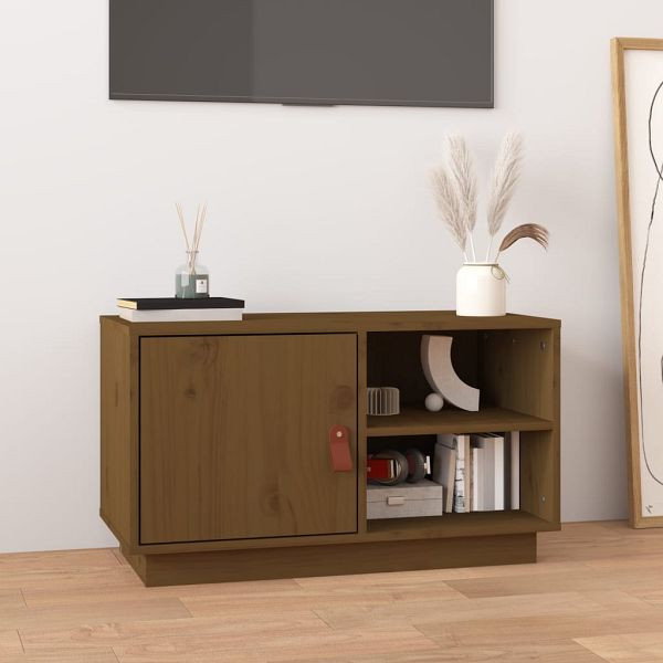 vidaXL TV-Schrank Honigbraun 70x34x40 cm Massivholz Kiefer, 818238