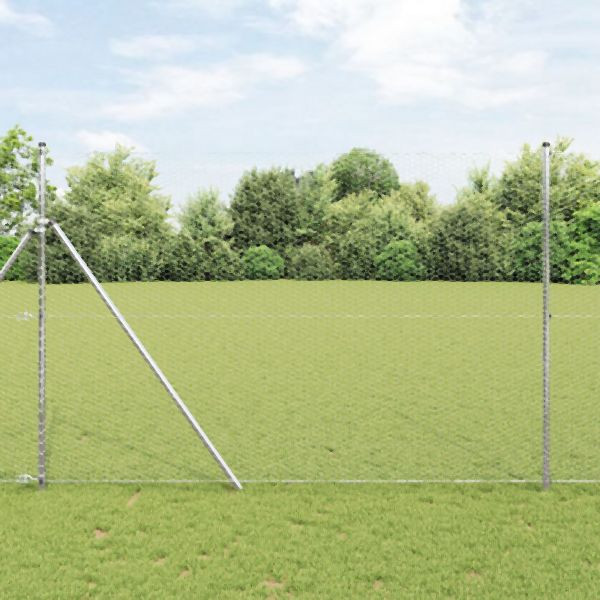 vidaXL Sechseckzaun 1.5x100 m Verzinkter Stahl, 42005766