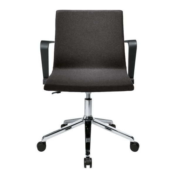 Deskin Besucherdrehstuhl TURN inkl. Armlehnen, Fußkreuz verchromt, Bezug Filz L, Farbe anthrazit, 270515