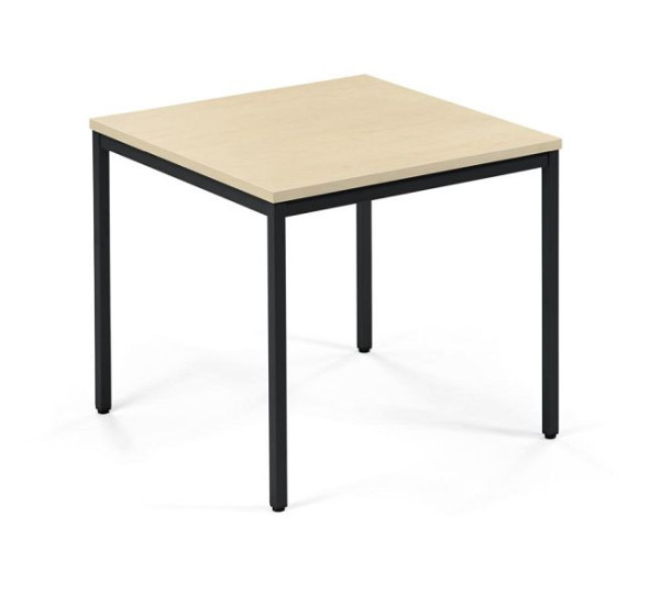 Deskin Konferenztisch PROFI MODUL, Platte Ahorn, Gestell Schwarz RAL 9005, B 800 x T 800 x H 728 mm, 359411