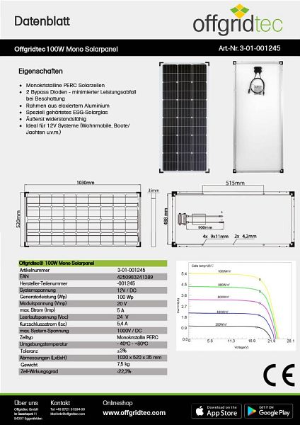 Offgridtec® AGM 154Ah 20HR 12V - Solar Batterie Akku Extrem zyklenfest