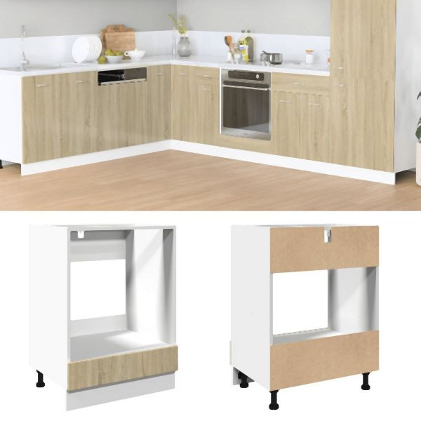 vidaXL Herdumbauschrank Sonoma-Eiche 60x46x81,5 cm Holzwerkstoff, 849617