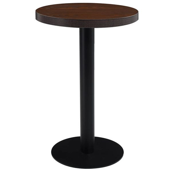 vidaXL Bistrotisch Dunkelbraun und schwarz, 50 cm MDF, 286419