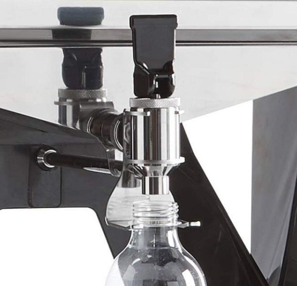 ZUMOVAL Orangensaftpresse TOP in silber- Tischgerät mit Edelstahlzapfhahn, Pulp-out Filter und Flascheneinhängung, ZV-12051-silber