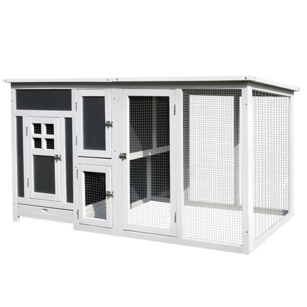 PawHut Hühnerstall Hühnerhaus Geeignet für 1-2 Hühner mit Nistkasten Eierkiste, D51-104