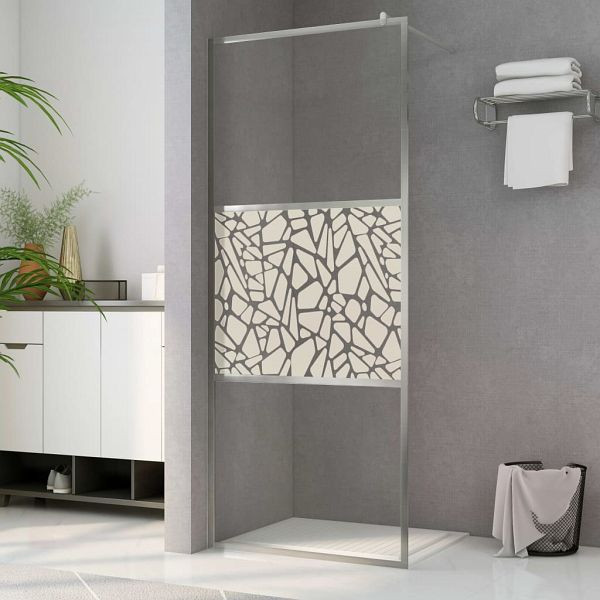 vidaXL Duschwand für Begehbare Dusche ESG-Glas Steindesign 90x195 cm, 146651