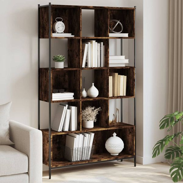 vidaXL Bücherregal Räuchereiche 102x28x172 cm Holzwerkstoff, 3213659