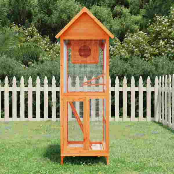 vidaXL Voliere Braun 60x58,5x160 cm Massivholz Kiefer, 172255