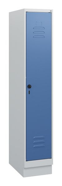 C+P Umkleidespind Classic PLUS, Sockel, 1630x300x500mm, 7035/5023, Drehriegel, 0800205-10 S10005