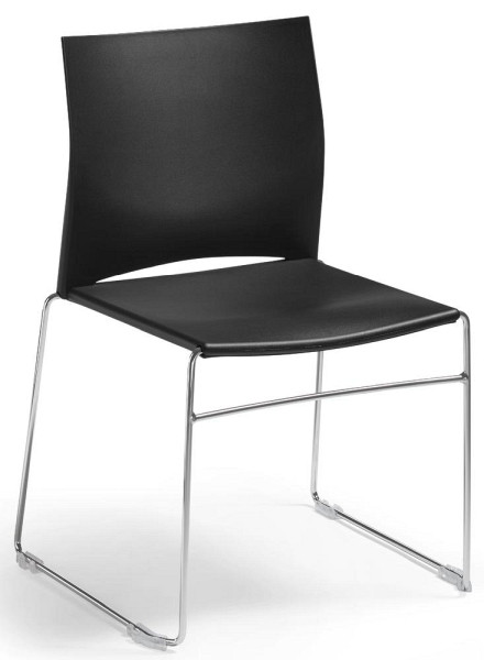 Deskin Besucherstuhl Arizo, Schwarz, 710 x 610 x 1230 mm, VE: 4 Stück, 333348