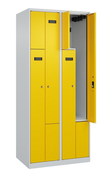 C+P Z-Spind Evolo PLUS, 4 Fächer, 1850x800x500mm, 7035/1023, Zylinderschloss, 049003-224 S10028