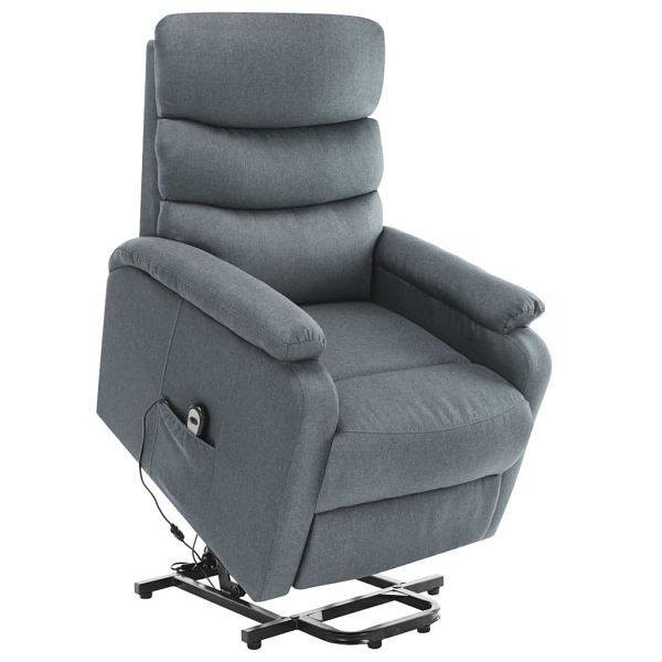 vidaXL Massagesessel mit Aufstehhilfe Hellgrau Stoff, 321246