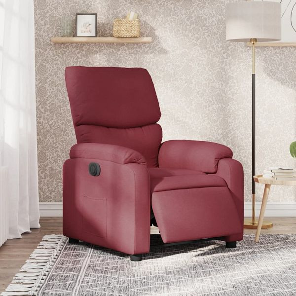 vidaXL Relaxsessel Elektrisch Weinrot Stoff, 3204803, 8721012172913