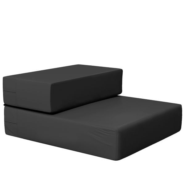 PawHut Tiertreppe Tierunterlage Klappbar Hundetreppe Treppe Unterlage für Katzen und Hunde Schwarz L45 x B39 x H20 cm, D06-009BK