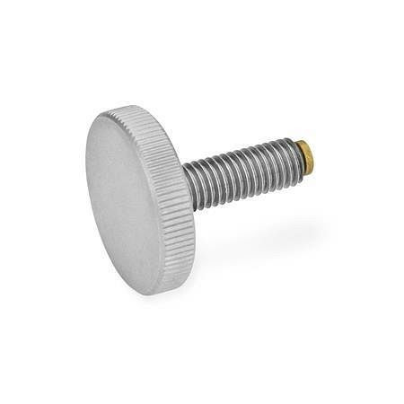 Ganter Edelstahl-Rändelschrauben mit MS- / KU-Druckzapfen (GN 653.10-M8-25-NI-KU), VE: 10 Stück, 653.10-M8-25-NI-KU