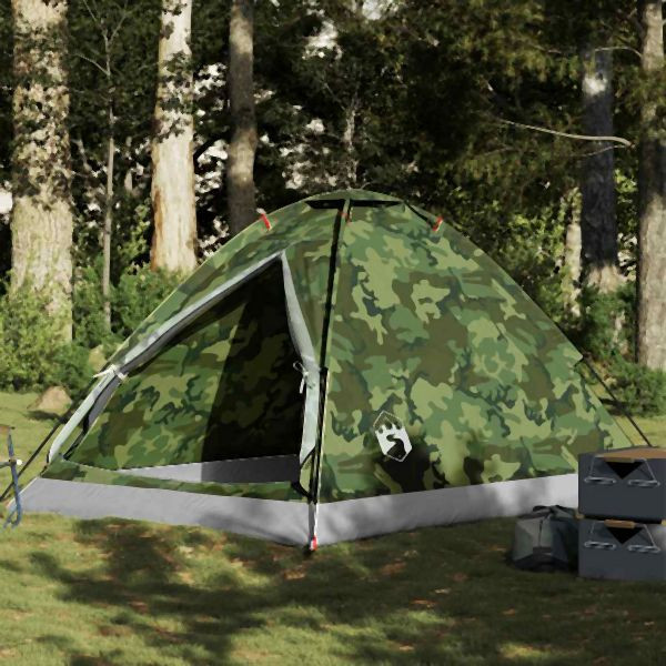 vidaXL Kuppelzelt 4 Personen Camouflage Wasserdicht, 4009638