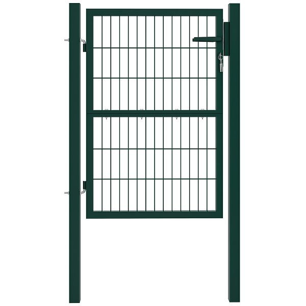 Outsunny Gartentor aus Stahl Gartentür mit Griff, Schloss 3 Schlüssel abschließbar Zauntor 97x170cm Grün, B70-055V01GN