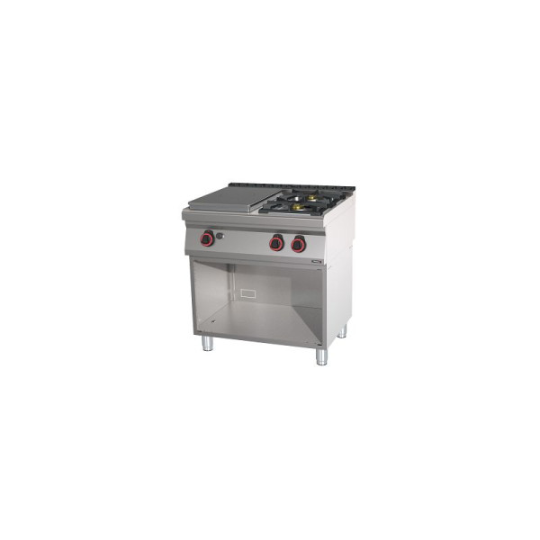 Casselin Gasherd 2 Kochstellen + 1 Coup de Feu-Platte mit Unterbau 80 - Linie 700, C7FOG2F1P80S