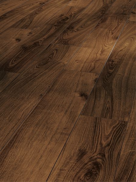 Parador Laminat Classic 1050 Eiche geräuchert Landhausdiele Gebürstete Struktur 4-seitige V-Fuge, VE: 10 Stück, 1475603