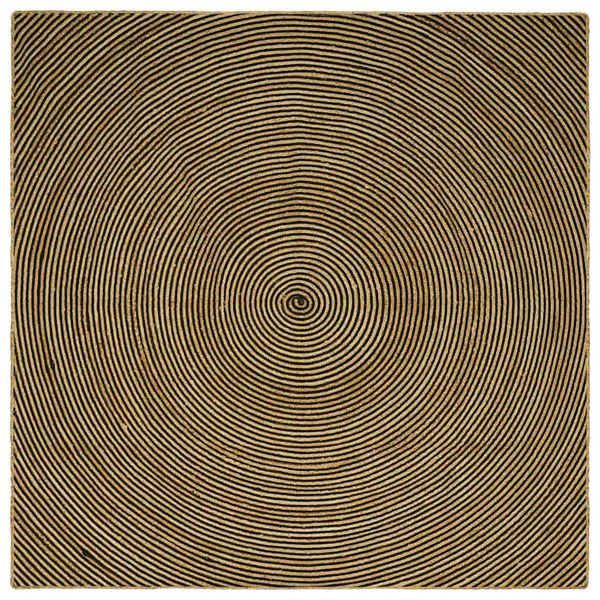 vidaXL Teppich Natürlich und Schwarz 200 x 200 cm Jute, 42010746