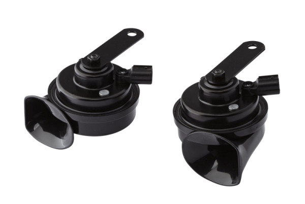 HELLA Fanfare - TE16S - 12V - 110dB(A) - Frequenzbereich: 400/500Hz - elektrisch - Gehäusefarbe: schwarz - Stecker: Honda - Set, 3FH 012 010-121