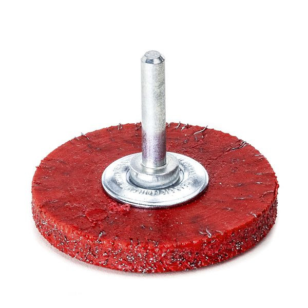 Lessmann Rundbürste mit 6 mm Schaft, kunststoffgebunden, rot, Ø 60 x 8 mm, Rohr 10 mm, Stahldraht gewellt, 0,30 mm, VE: 10 Stück, 416160