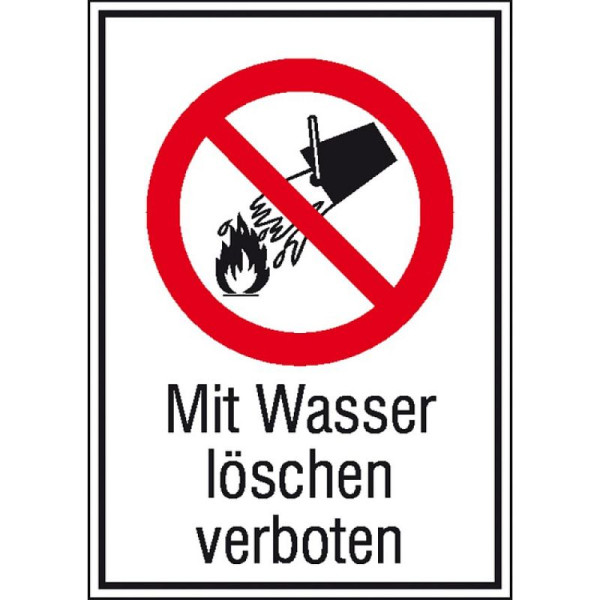 Stein HGS Kombischild, Mit Wasser löschen verboten, 131x185mm/Alu,geprägt, 11.1134