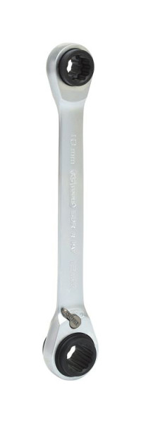 KS Tools 4 in 1 GEARplus umschaltbar Doppel-Ratschenringschlüssel, 8x10x12x13mm, 503.4656
