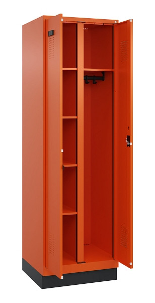 C+P Wäsche-/Garderobenspind Evolo PLUS, mit Sockel, 2 Abteile, 1950x600x500mm, 2, Zylinderschloss, 049620-20 S10050