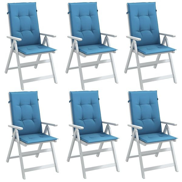 vidaXL Hochlehner-Auflagen 4 Stück Melange Blau 120x50x4 cm Stoff, 4002426
