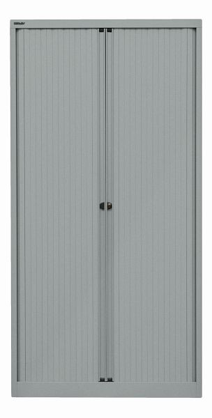 Bisley Rollladenschrank EuroTambour, 4 Fachböden, 5 OH, Rollladen silber, Korpus silber, ET410194SSL355