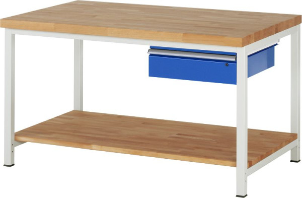RAU Werkbank Serie 8000 - Gestell-Bauweise (Schweißgestell), 1x Schublade, 1500x840x900 mm, 03-8001A7-159B4S.11
