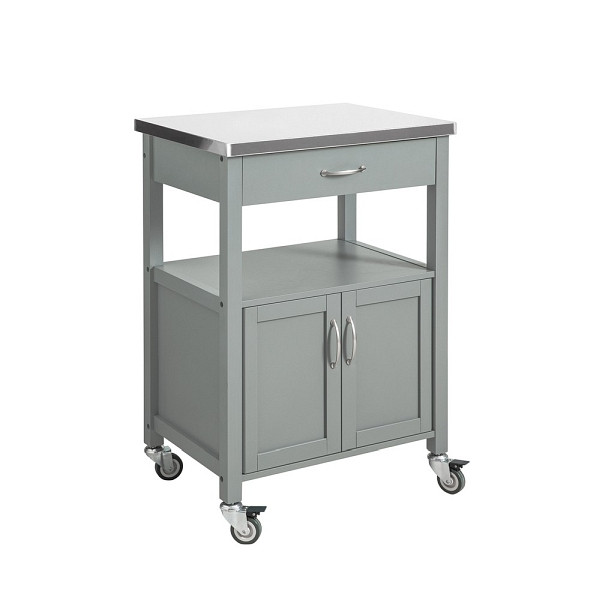 SoBuy Küchenwagen mit einer Schublade Hellgrau 60x45x92 cm, Modern, FKW22-HG