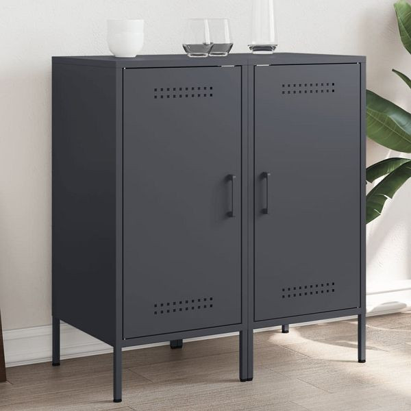 vidaXL Sideboards 2 Stück Anthrazit 36x39x79 cm Kaltgewalzter Stahl, 843017