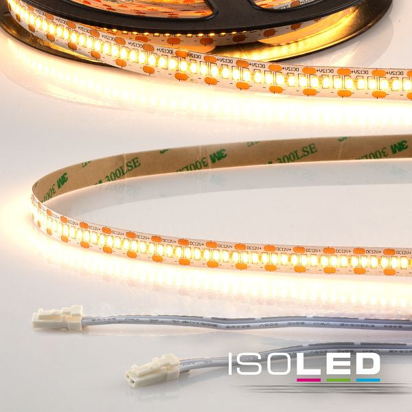 ISOLED LED CRI930 MiniAMP Flexband, 12V DC, 12W, IP20, 3000K, 120cm, beidseitig 30cm Kabel + maleAMP, 300 LED/m, 114510