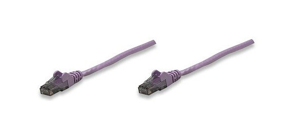 INTELLINET Netzwerkkabel, Cat6, UTP, RJ45 Stecker / RJ45 Stecker, 1 m, Violett, 393126