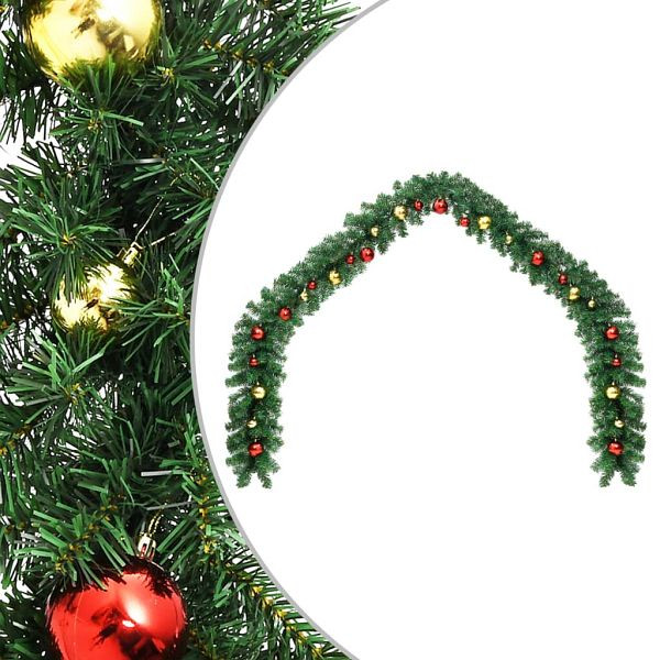 vidaXL Weihnachtsgirlande Geschmückt mit Kugeln 20 m, 284307