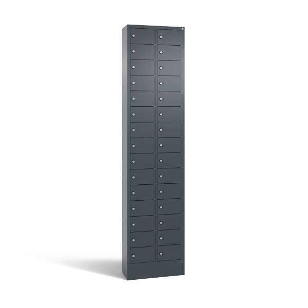 C+P Kleingefachschrank, 30 Fächer, H1950xB460xT200 mm, Anthrazit, 80700-201 S10149