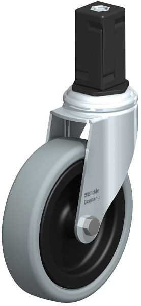 Blickle LKRA-VPA 126G-11-EV15 Apparate-Lenkrolle mit Expander, Vollgummi, Grau, 848381